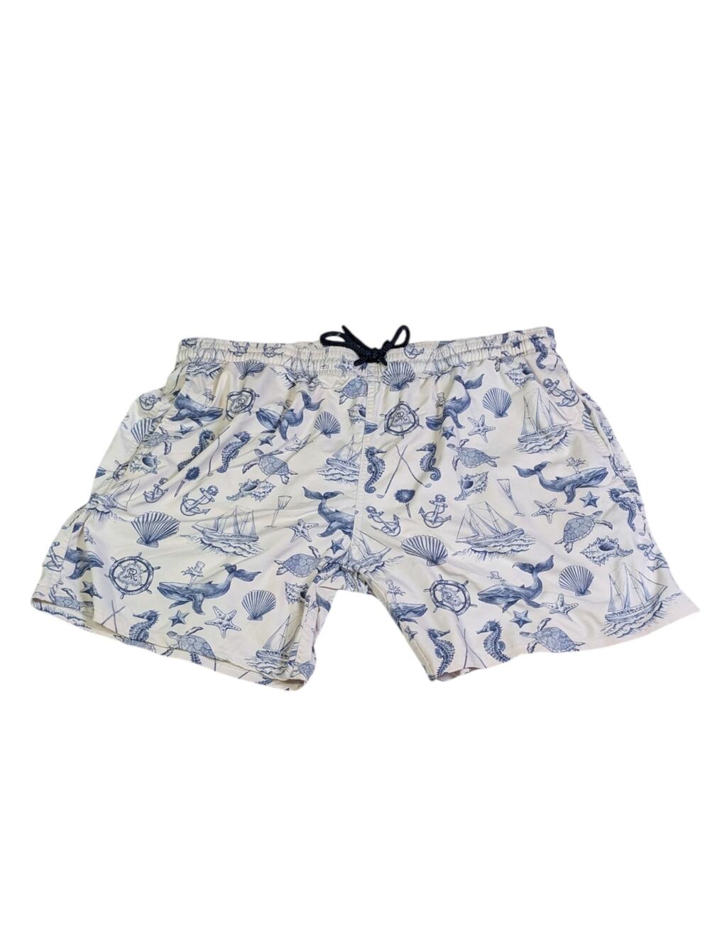 Vilebrequin St Regis Swim Trunks XXL Nautical Whale Sailboat Print Luxury